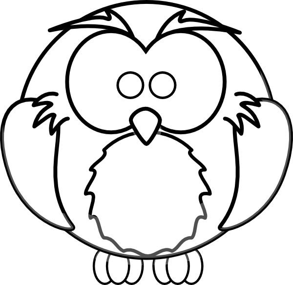 How To Set Use Cartoon Owl Outline Svg Vector (600x584), Png Download
