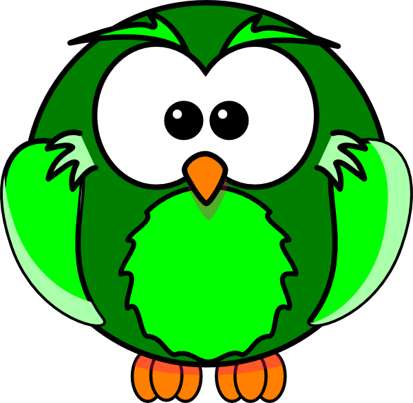 How To Set Use Green Owl Cartoon Svg Vector (600x585), Png Download