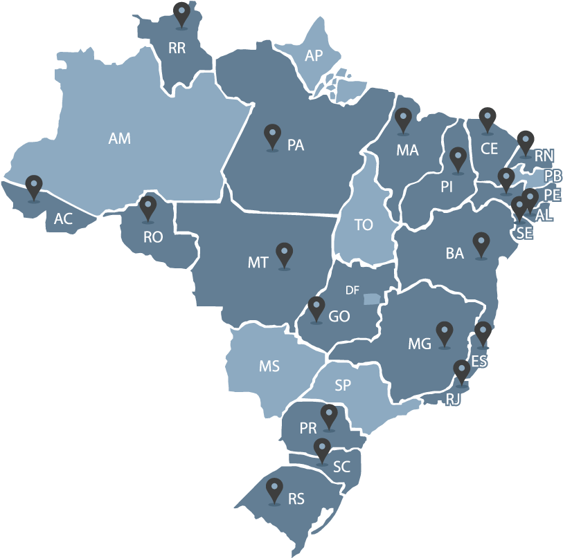Abrangência Da Capacitação - Brazil (850x850), Png Download