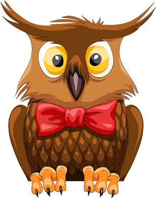 Owl Cartoon Image 13 - Wise Owl Cartoon (400x400), Png Download