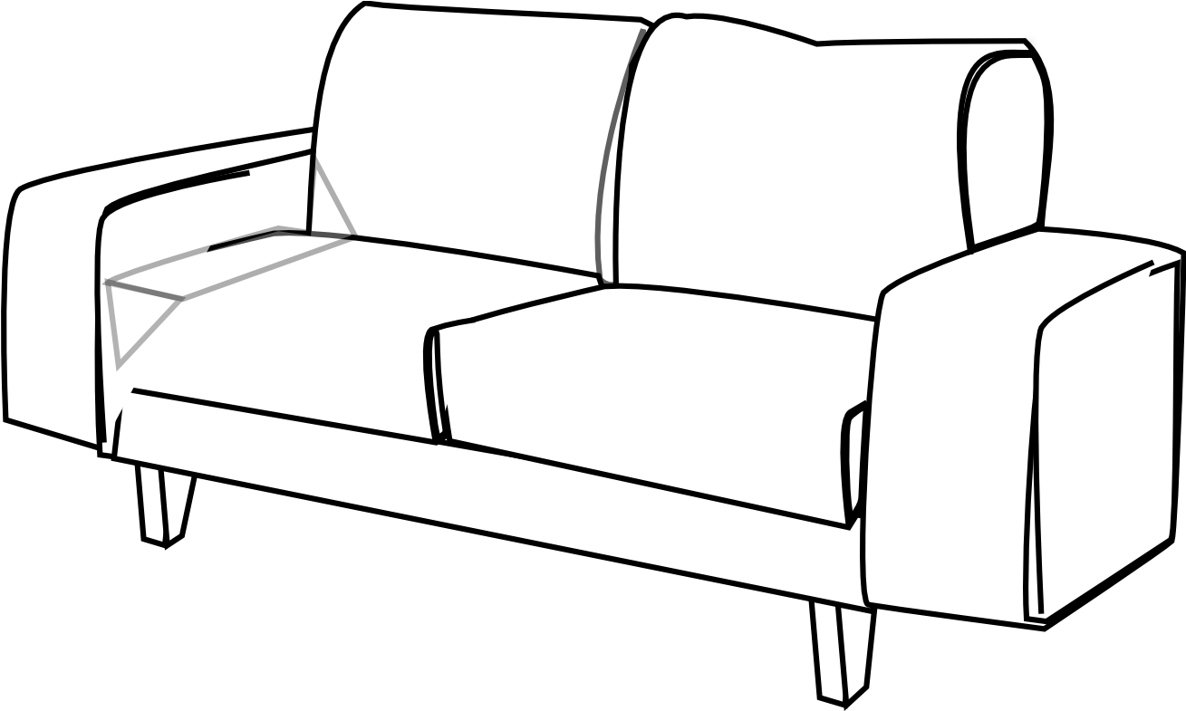Sofa Clipart - Clip Art (1331x838), Png Download