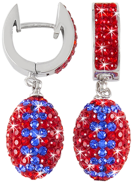Red And Blue Crystal Football Earrings - Crystal Football Earrings (321x416), Png Download