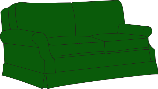 Green Couch Clipart (600x337), Png Download