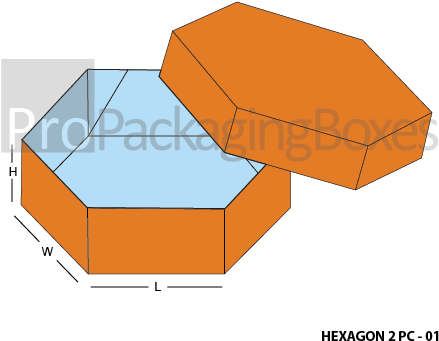 Custom Printed Hexagon 2 Piece Boxes - Box (500x500), Png Download