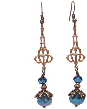 Smoky Blue Crystal Earrings - Earrings (498x498), Png Download