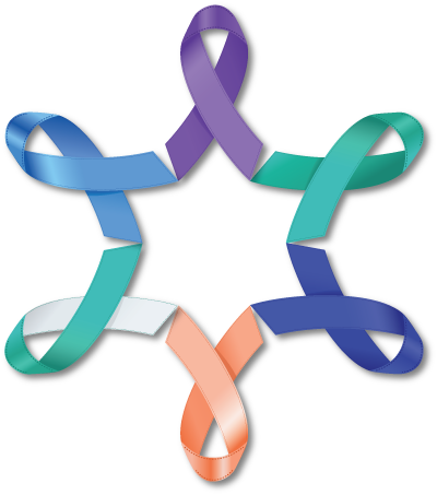 Free Ovarian Cancer Ribbon Png - Circle Of Cancer Ribbons (400x453), Png Download