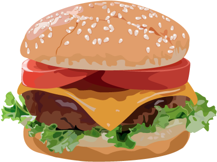 Burger Vector - Burger Vector Png (640x480), Png Download
