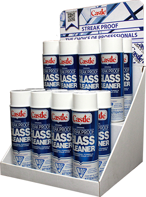 Castle® Streak Proof™ Glass Cleaner Pop Display - Display (300x404), Png Download