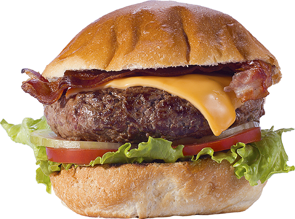 The Steakburger - Hamburger (591x439), Png Download