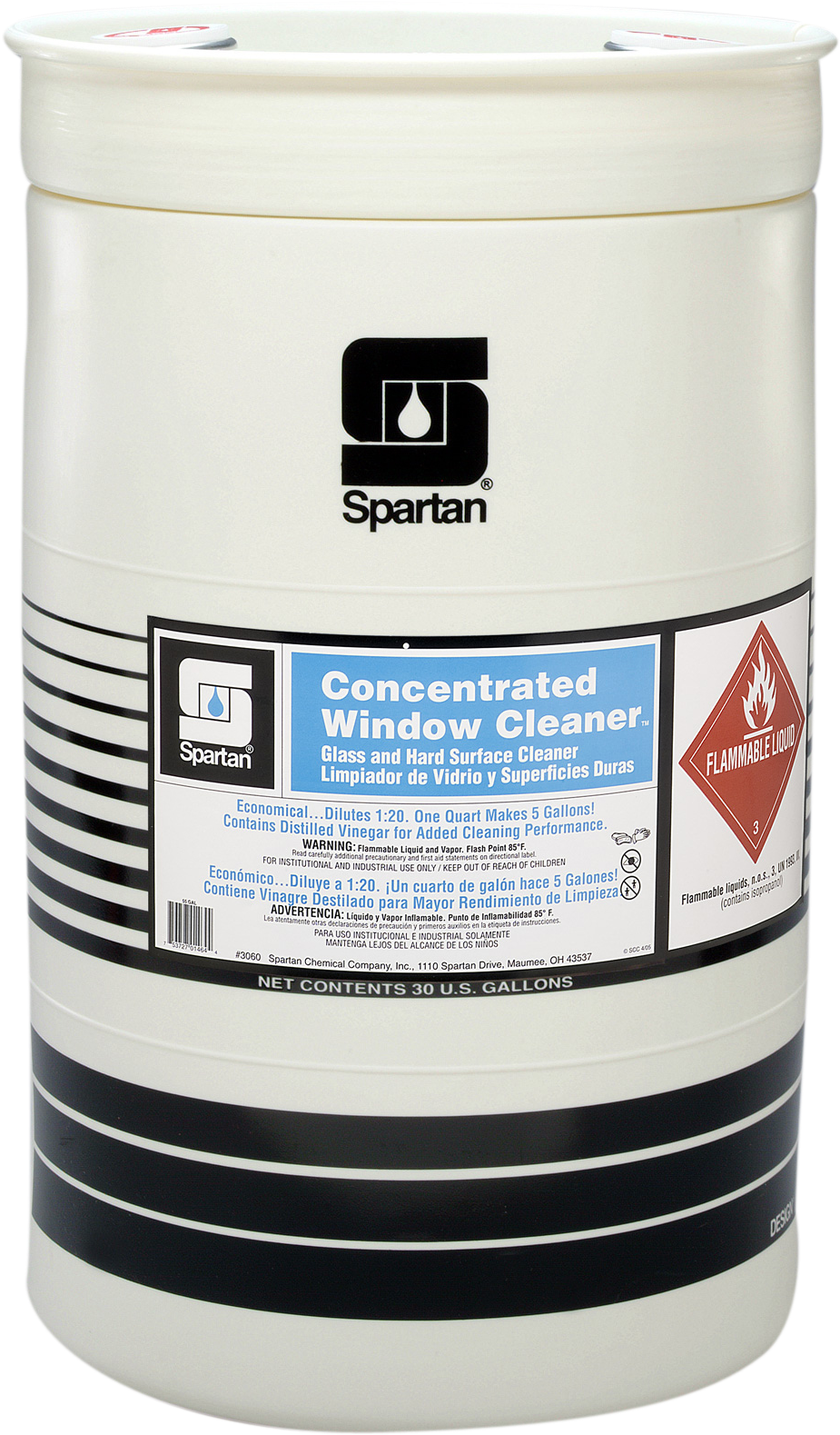 306030 Concentrated Window Cleaner - Spartan 3189-55 Caustic Cleaner Fp | 55 Gallon Drum (1296x1815), Png Download