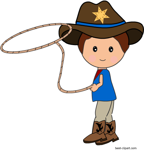 Cowboy With A Lasso Rope Clip Art - Clip Art (550x550), Png Download
