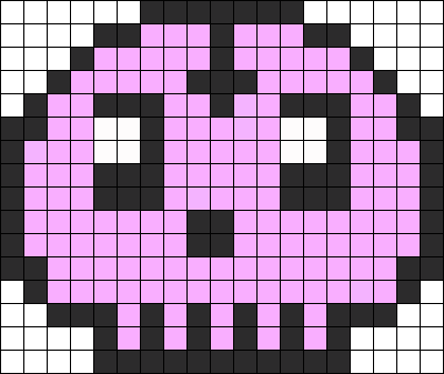 Grunge Pastel Perler Skull Perler Bead Pattern / Bead - Kawaii Pixel Art Hamburger (400x337), Png Download