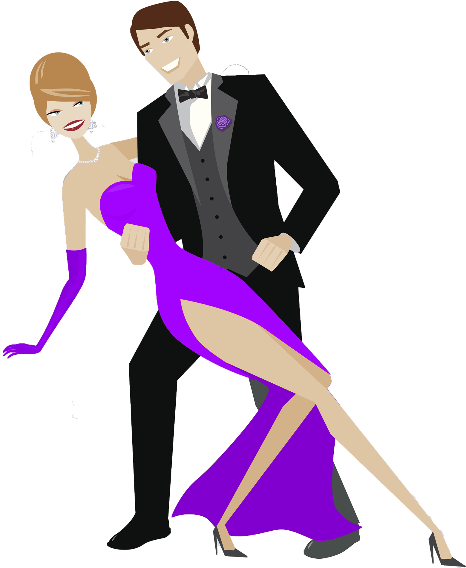 Cancer Ball Dancing Couple - Cartoon Couple Dancing Png (1647x1980), Png Download
