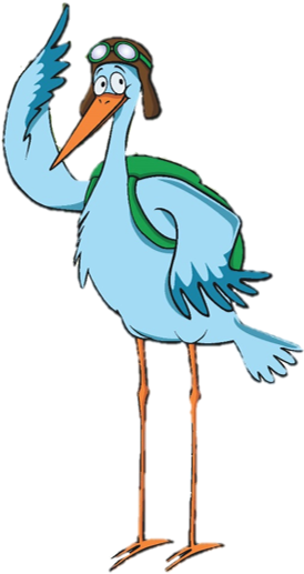 Blue Heron Bird - Stork Cartoon (313x867), Png Download