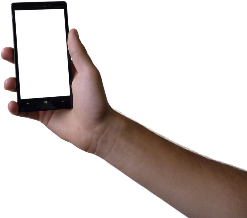 And An Estimate On Your Restoration Right Now - Right Hand Holding Phone (802x708), Png Download