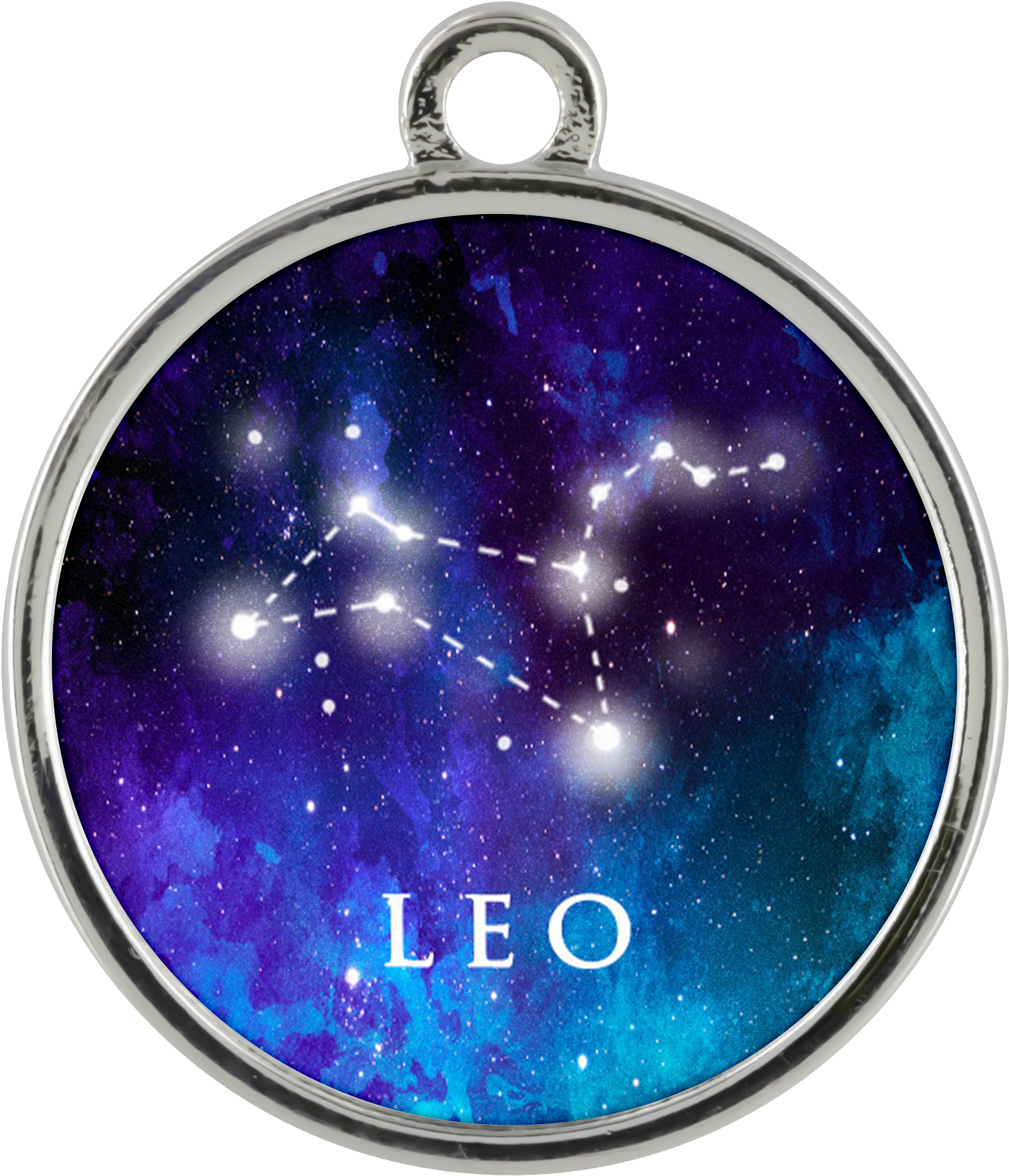 Leo Zodiac Sign Starry Night Blue Silver Plated And - Bracelet (2000x2000), Png Download