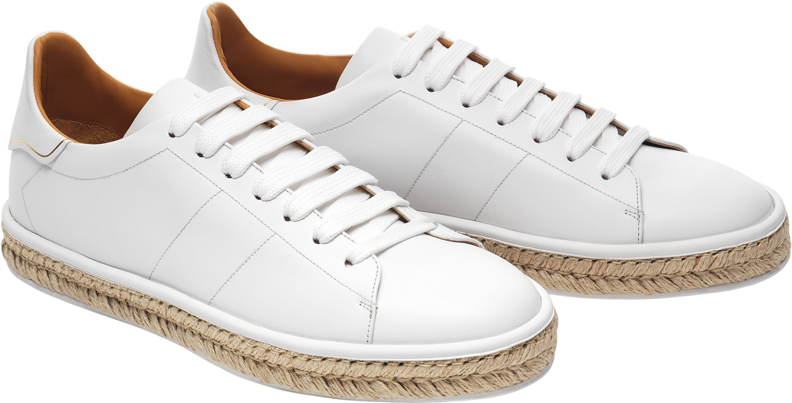 White Low Top Sneakers With Rope Embellishment - Embellishment (2048x1377), Png Download