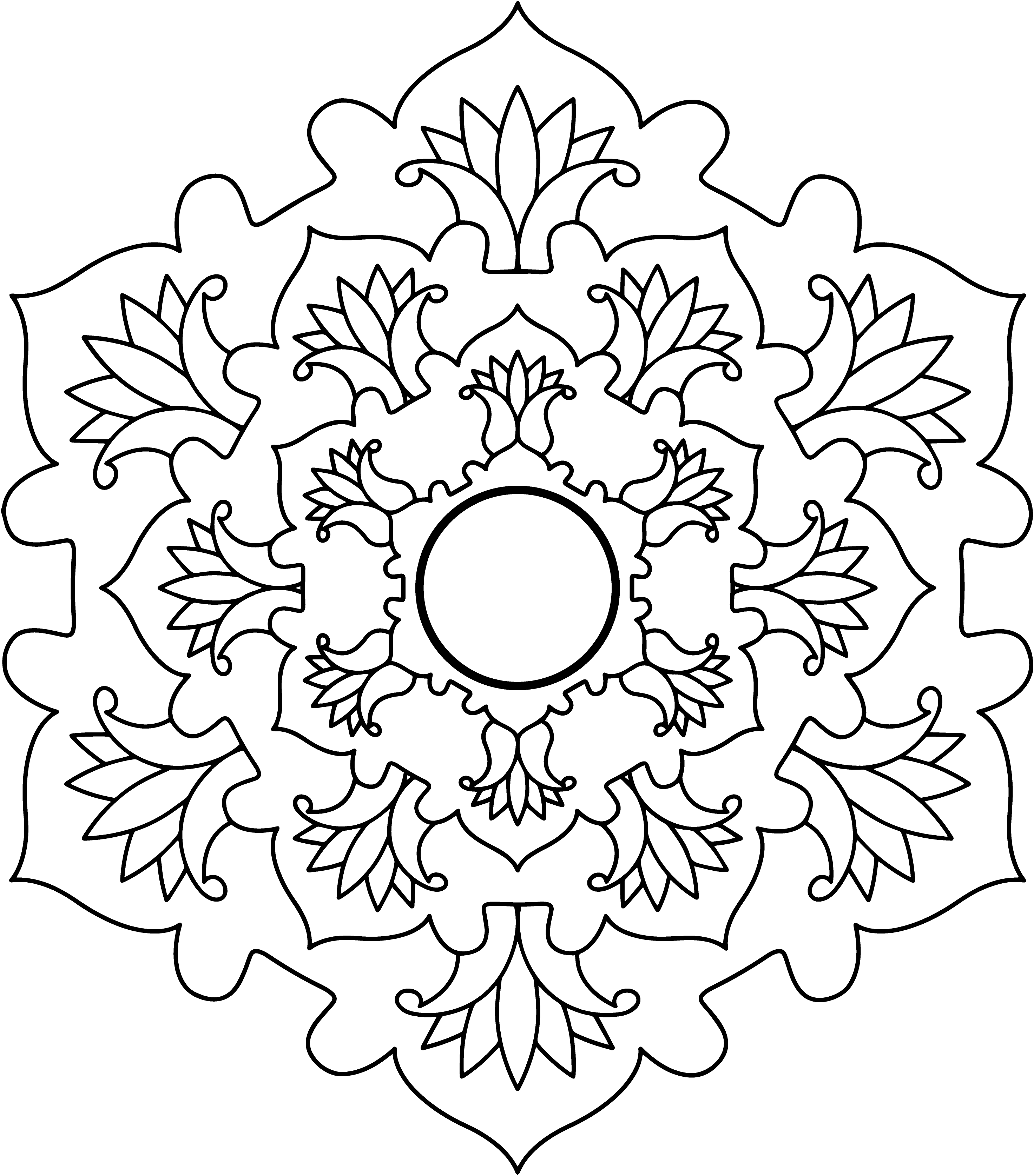 Mandala Monday 70 Free Download To Print And Colour - Ottoman (3468x3793), Png Download