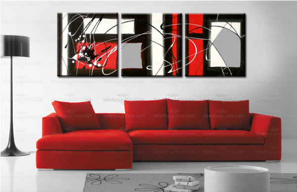 Cuadro Abstracto Rojo Blanco Y Negro Child Of The Streets - Pop Art Roy Lichtenstein (600x600), Png Download