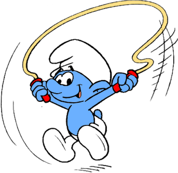 Smurf-rope - Cartoon (700x587), Png Download