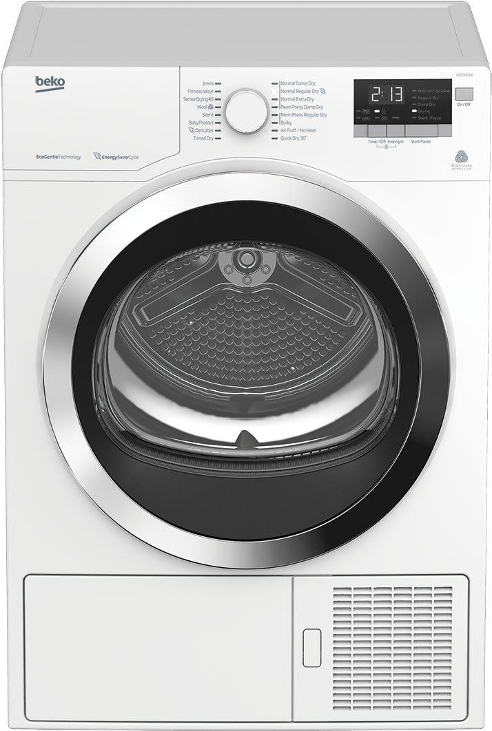 24" Ventless Heat Pump Dryer - Beko Hpd24412w (887x1254), Png Download