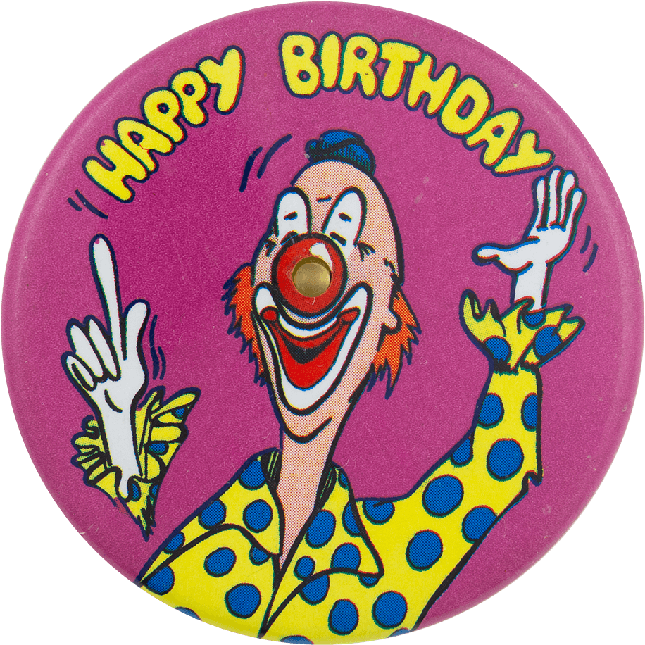 Happy Birthday Clown Busy Beaver Button Museum Png - Birthday (1000x981), Png Download