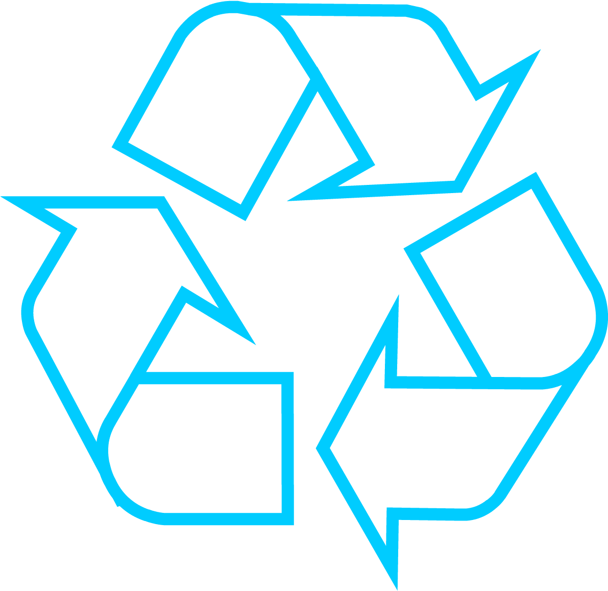 Recycling Symbol Icon Outline Light Blue - Bottles Recycling Adhesive Sticker-recycle Logo Sign-environment (1200x1171), Png Download
