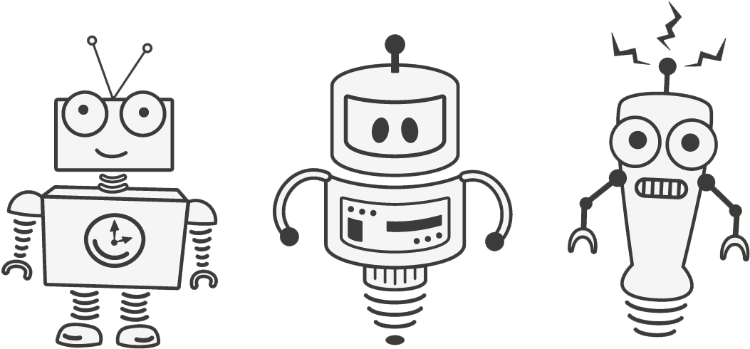 Before I Open Up Illustrator I Do Some Sketches On - Robots Sketches (1081x515), Png Download