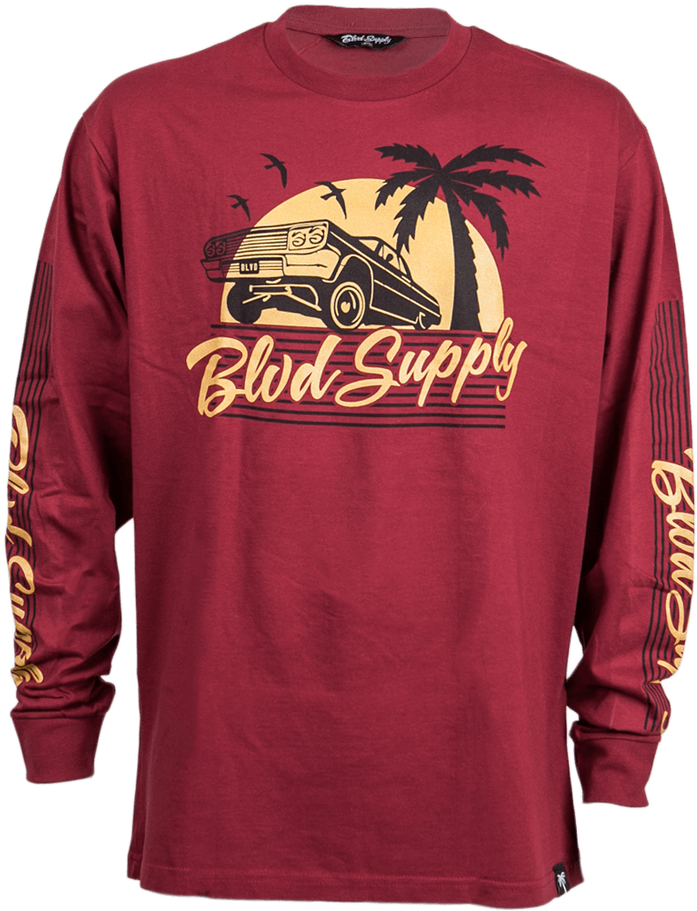 Low Rider Sun Long Sleeve Tee - Blvd Supply (1000x1000), Png Download