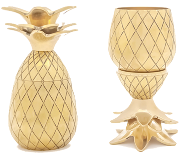 Gold Pineapple Shot Glasses - Pineapple Shot Glass - 2pk (384x480), Png Download