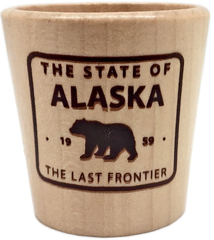 Bear Wooden Alaska Shot Glass - Alaska (715x800), Png Download