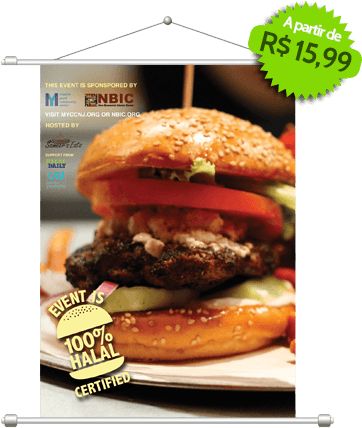 Imprimir Banners & Faixas Online - Burger Fries Pasta Pizza (423x495), Png Download