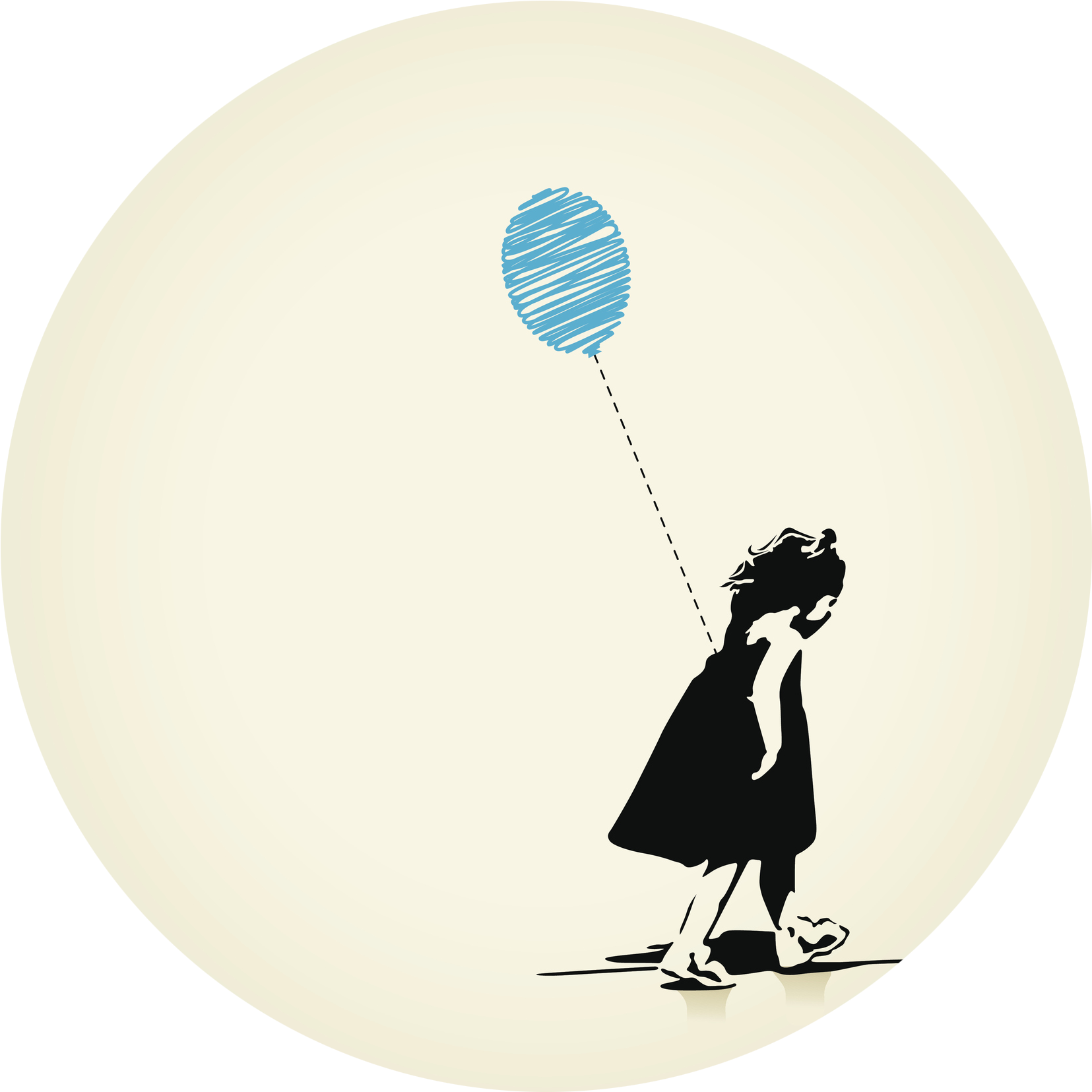 Girl Carrying A Balloon - Neglected Cartoon (1695x1769), Png Download