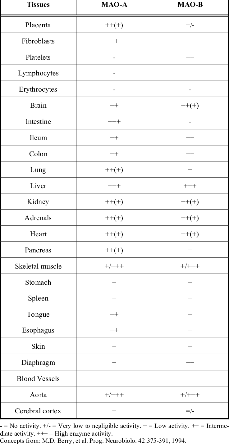 Tissue Distribution Of Monoamine Oxidase In Humans - Number (737x1430), Png Download