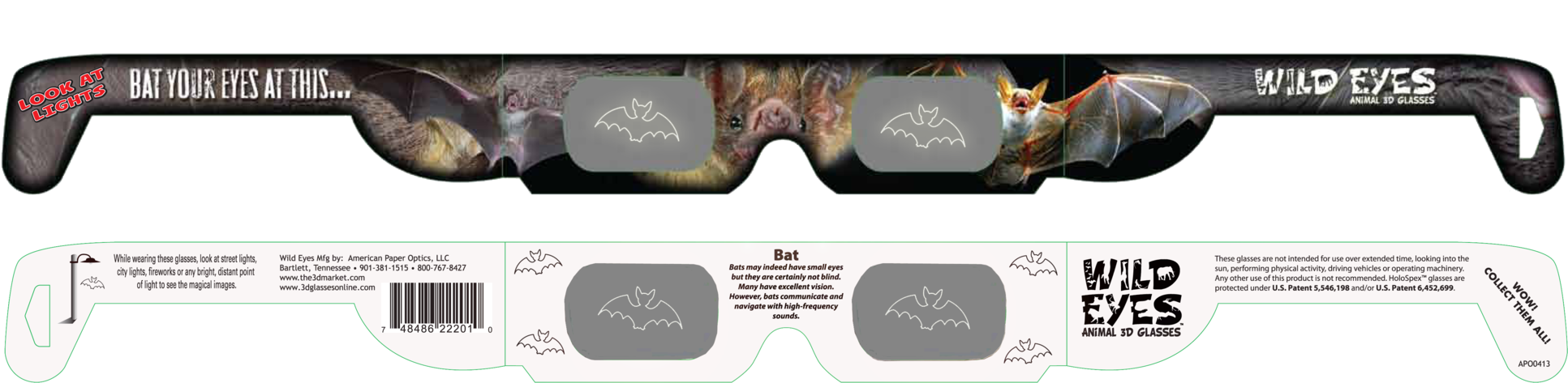 Bat Wild Eyes Glasses - Eye (2048x543), Png Download