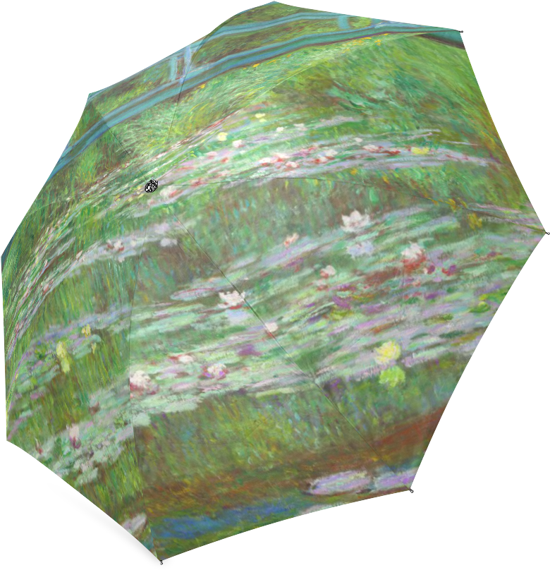 Monet Japanese Bridge Water Lily Pond Foldable Umbrella - National Gallery Of Art (1000x1000), Png Download