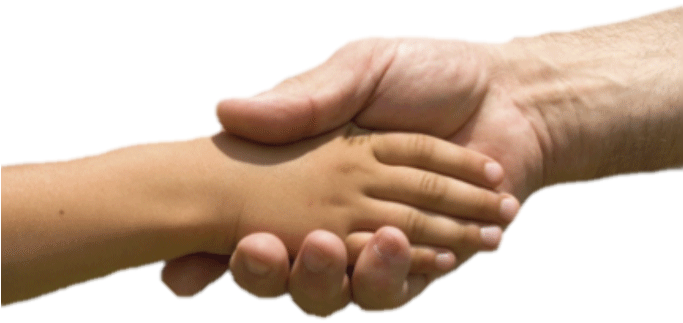 Photo Of Child And Adult Hand Shaking - Helping Hand To Children (682x340), Png Download