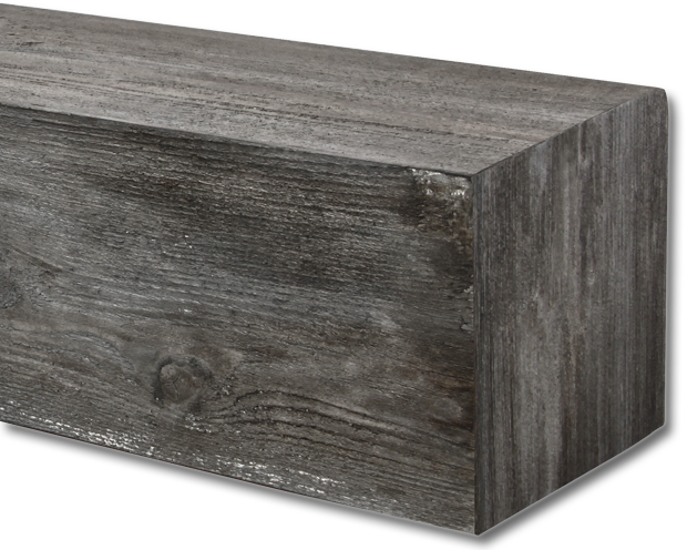 Rustic Wood Mantel, Wire Brushed Style - Stained Box Wood Beams (620x496), Png Download