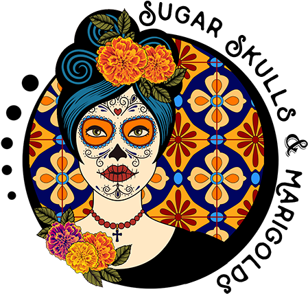 Sugar Skulls And Marigolds - Sugar Skull Coloring Book: Da De Los Muertos (576x640), Png Download