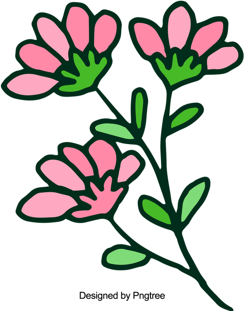 Cartoon Bonito Pintado A Mano Flores De Color De Agua - Cartoon (640x640), Png Download