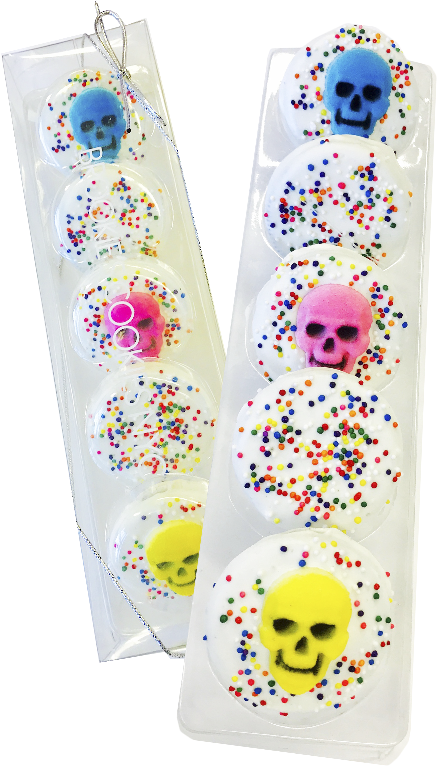 White Chocolate Covered Oreos With Candy Skull Topper - Smiley (1818x3087), Png Download