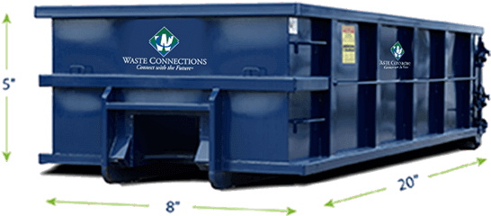 Residential Roll-off 2 Yards Dumpster - Roll-off (602x352), Png Download