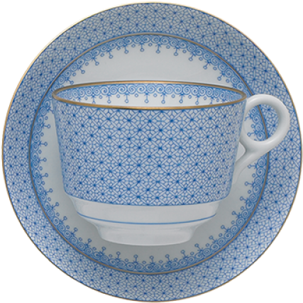 Mottahedeh Cornflower Blue Lace Cup And Saucer (1507x1000), Png Download