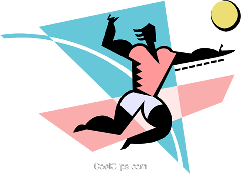 Volleyball Player Serving The Ball Royalty Free Vector - Volleyball (480x347), Png Download