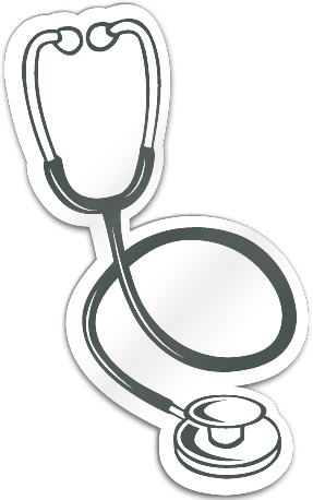 Stethoscope Shaped Magnet - Outline Picture Of A Stethoscope (287x458), Png Download