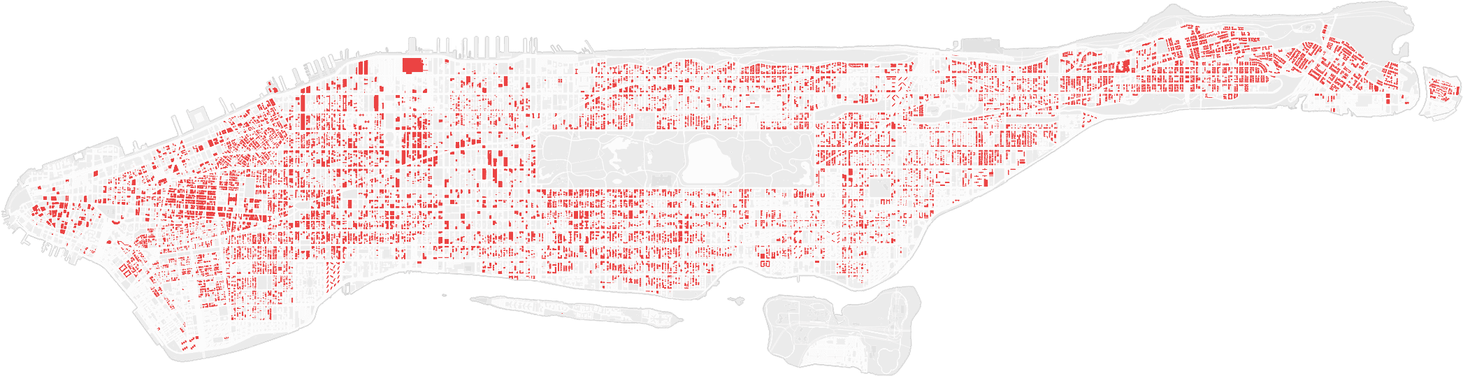 These Are Buildings That Do Not Conform To New York - Manhattan Building Height (2160x576), Png Download
