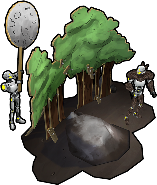 Full Moon Forest - Cartoon (650x650), Png Download