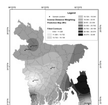 The Spatial Distribution Of Cr, Co, Ni, Cu, As, Pb, - Bangladesh Map Vector (850x397), Png Download