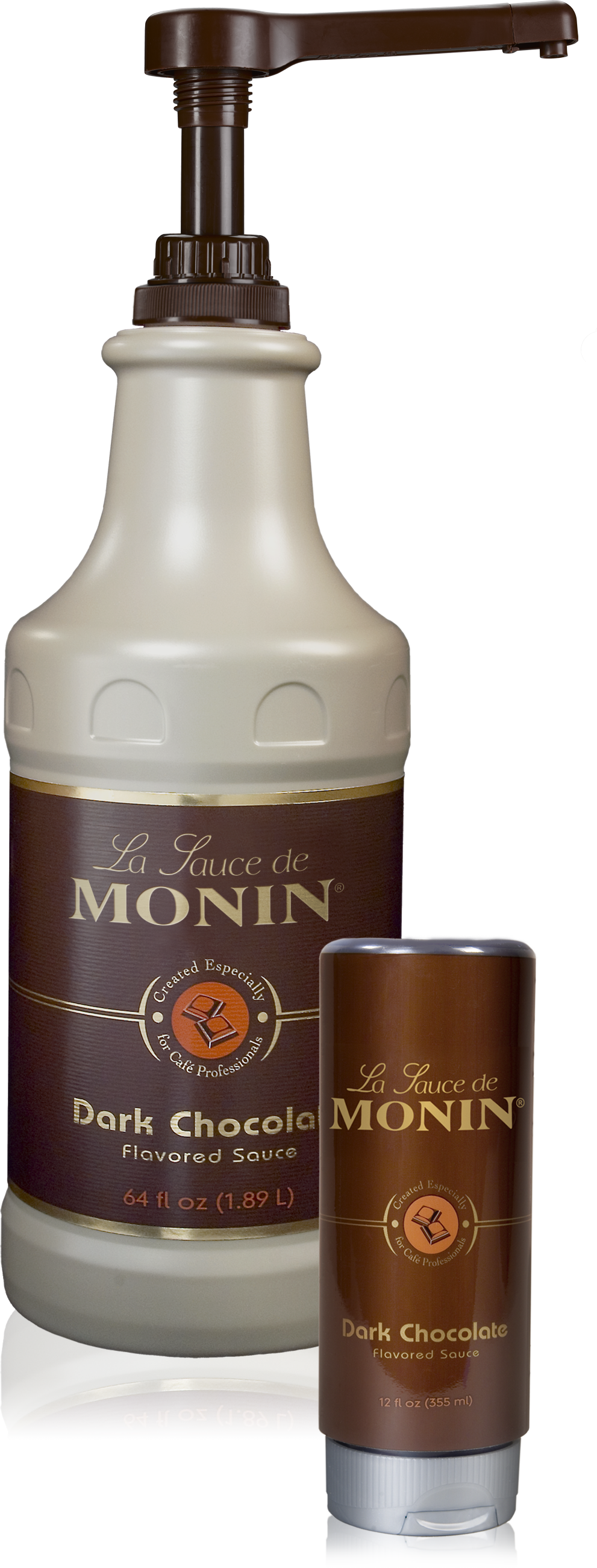 Monin Dark Chocolate Sauce (991x2600), Png Download