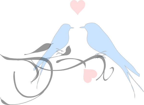 Love Birds Clipart (600x437), Png Download